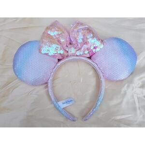 Minnie Mouse Ears Sakura Pink Disney Parks Tokyo Sequin Headband Ombre purple